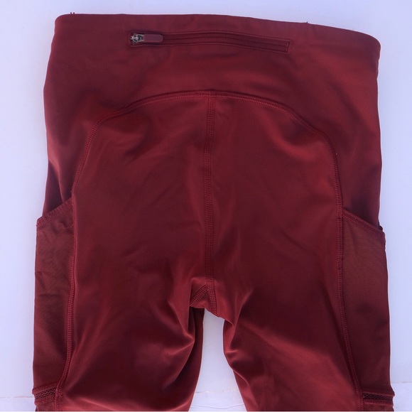 Lululemon Mesh Leggings Burgundy Size 2 Inseam 28” - Picture 3 of 5